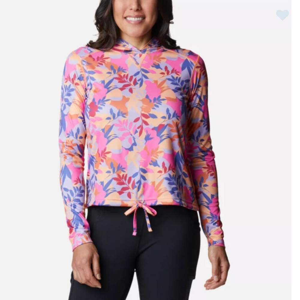 Columbia Summerdry Long Sleeve Print Hoodie Size Medium